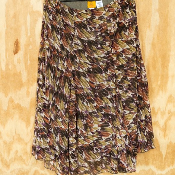 Ruby Rd Multi Colored Neutral Flowy Skirt - Picture 7 of 7